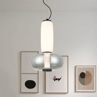 Lampy sufitowe - Viokef Lampa wisząca szklana Avery, aluminiowy / szary / cynkowy, salon / jadalnia, szkło, nowoczesny - miniaturka - grafika 1