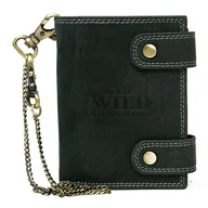 Portfele - WILD skórzany porfel męski 2901-BIC z łańcuchem czarny 2901-BIC - miniaturka - grafika 1