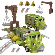 Zabawki zdalnie sterowane - CIĘŻARÓWKA DINOZAUR Z AUTAMI TRICERATOPS DŹWIG 691 - miniaturka - grafika 1