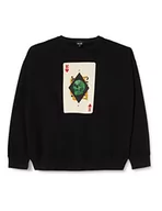 Bluzy męskie - Just Cavalli Męska bluza z kapturem Felpa Sports, 900 czarny, L - miniaturka - grafika 1
