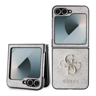 Etui Guess Leather 4G Metal Logo na Samsung Galaxy Z Flip 6 - różowe - Etui i futerały do telefonów - miniaturka - grafika 1