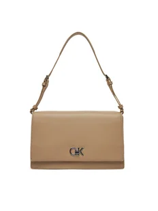 Calvin Klein Torebka Ck Elongated Shoulder Bag K60K612807 Beżowy - Torebki damskie - miniaturka - grafika 1