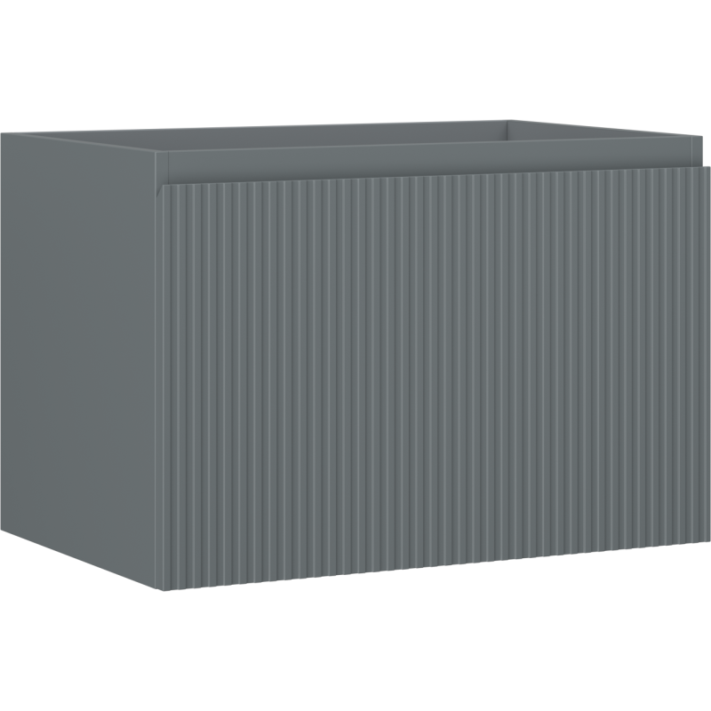 Mexen Rivel szafka łazienkowa podumywalkowa 70 cm, 1 szuflada, ryflowana , grafit mat - 91A20-07047-1-BF66