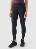 Spodnie sportowe damskie - 4F Legginsy sportowe w kolorze czarnym - miniaturka - grafika 1