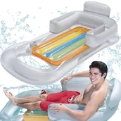 Materace dmuchane i koła do pływania - BESTWAY 43028 Materac dmuchany fotel szary - miniaturka - grafika 1