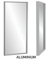 Lustra - Lustro wąska kasetonowa rama MDF 120x60 aluminium/srebrne PREMIUM - miniaturka - grafika 1
