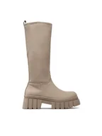 Kozaki damskie - DeeZee Kozaki ZAL90099Y-3 Beżowy - miniaturka - grafika 1