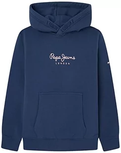 Pepe Jeans Bluza chłopięca Eddie Hoodie, Niebieski (Jarman), 10 Lat - Bluzy dla chłopców - miniaturka - grafika 1