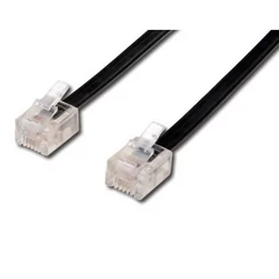 NoName Kabel telefoniczny 4-żyłowy RJ11 2m czarny - Kable miedziane - miniaturka - grafika 1