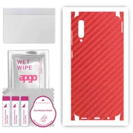 Szkła hartowane na telefon - Folia naklejka skórka strukturalna na TYŁ+BOKI do Samsung Galaxy A50 -  Carbon Czerwony - apgo SKINS - miniaturka - grafika 1