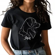 Koszulki i topy damskie - CZARNY TSHIRT DAMSKI Dla Miłośnika Psów GOLDEN RETRIEVER Wzory Rozmiar XL - miniaturka - grafika 1