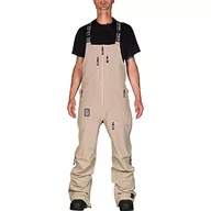 Spodnie narciarskie - L1 Premium Goods Męskie spodnie narciarskie i snowboardowe Huron Bib Pant 22 3-warstwowe ogrodniczki o wodoodporności 20 000 mm, dune, L - miniaturka - grafika 1