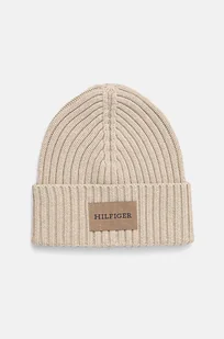 Tommy Hilfiger czapka z domieszką wełny kolor beżowy  AM0AM12752 - Czapki męskie - miniaturka - grafika 1