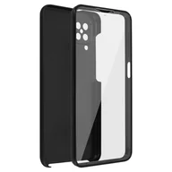 Etui i futerały do telefonów - Etui 360° do Samsunga Galaxy M12 Elastyczny przód i sztywny tył – czarne - miniaturka - grafika 1