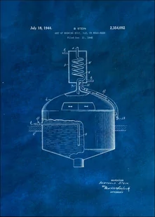 Patent, Sztuka Warzenia Piwa Projekt z 1944 Niebieski - plakat Wymiar do wyboru: 29,7x42 cm - Plakaty - miniaturka - grafika 1