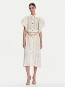 Sukienki - Fracomina Sukienka koszulowa FS25SD3003W403Q7 Biały Regular Fit - miniaturka - grafika 1