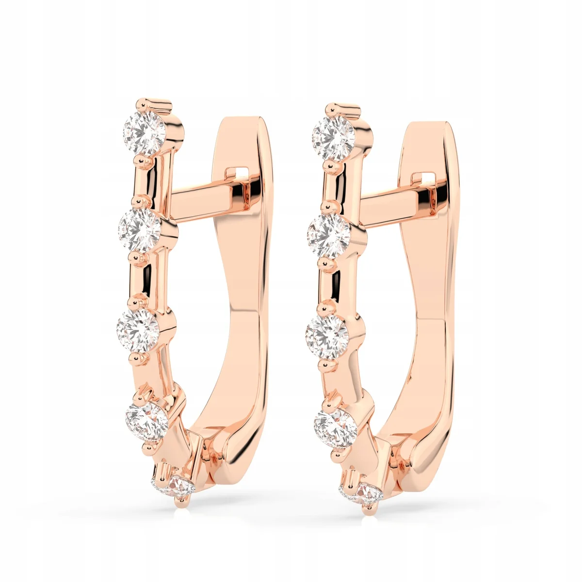 ZŁOTE KOLCZYKI 585 Z DIAMENTAMI BRYLANTAMI 0,2 CT G/Si ESSYA