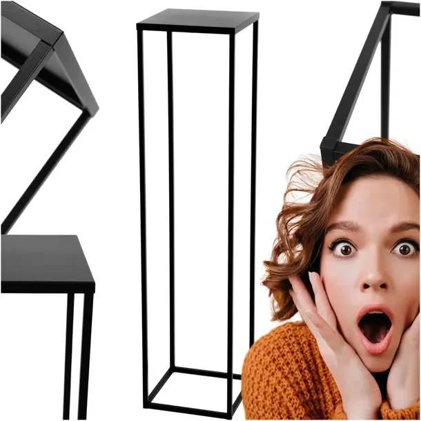 Kwietnik Metalowy Stojący Loft Stojak Na Kwiaty Czarny 80 Cm Produkt Polski