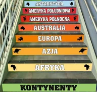 Pomoce naukowe - Naklejki na schody: Kontynenty - miniaturka - grafika 1