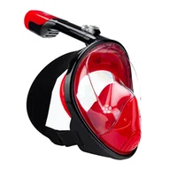 Maski do nurkowania - Maska pełnotwarzowa do snorkelingu AQUASTIC czerwona SMA-01SC L-XL - miniaturka - grafika 1