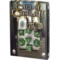Q-Workshop kości Zew Cthulhu Zielono-fosforyzujące - Akcesoria do gier planszowych - miniaturka - grafika 1