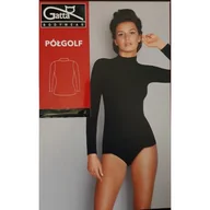 Bluzki damskie - GATTA PÓŁGOLF Z DŁUGIM REKAWEM BEZSZWOWY CZARNY roz. L - miniaturka - grafika 1