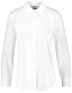Bluzki damskie - Gerry Weber Bluzka damska z podwijanym ramieniem, z długim rękawem, z mankietami, bluzka z długim rękawem, jednokolorowa, biały/biały, 34 - miniaturka - grafika 1