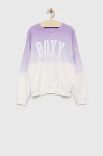 Bluzy dla dziewczynek - Roxy bluza dziecięca kolor fioletowy wzorzysta - grafika 1