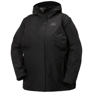 Helly Hansen Seven J Plus, kurtka przeciwdeszczowa, damska, plus size, czarna - Kurtki i kamizelki sportowe damskie - miniaturka - grafika 1