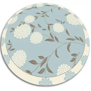 Modny winylowy dywan okrągły duże pąki fi60 cm - Dywany - miniaturka - grafika 1