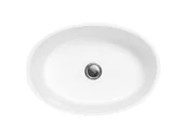 Umywalki - Besco Uniqa Black&White Umywalka nablatowa 46x32 cm biała/czarna UMD-U-NBWW - miniaturka - grafika 1