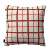Poszewki na poduszki - Dekoria Poszewka Kinga na poduszkę ecru tło czerwona kratka 60x60 cm Avinon 105-131-15 - miniaturka - grafika 1