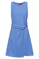 Sukienki - HUGO Damska sukienka Kamosa bez rękawów o regularnym kroju z optyką owijaną w talii niebieska 44, niebieski, 44 - miniaturka - grafika 1