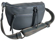 Nerki - Nerka Damska Na Ramię, Niebieska Torebka Damska, Saszetka Na Szerokim Pasku - miniaturka - grafika 1