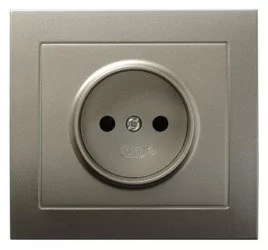 Ospel Kier satyna gniazdo pojedyncze GP-1W/45 GP-1W/45 - Gniazdka elektryczne - miniaturka - grafika 1