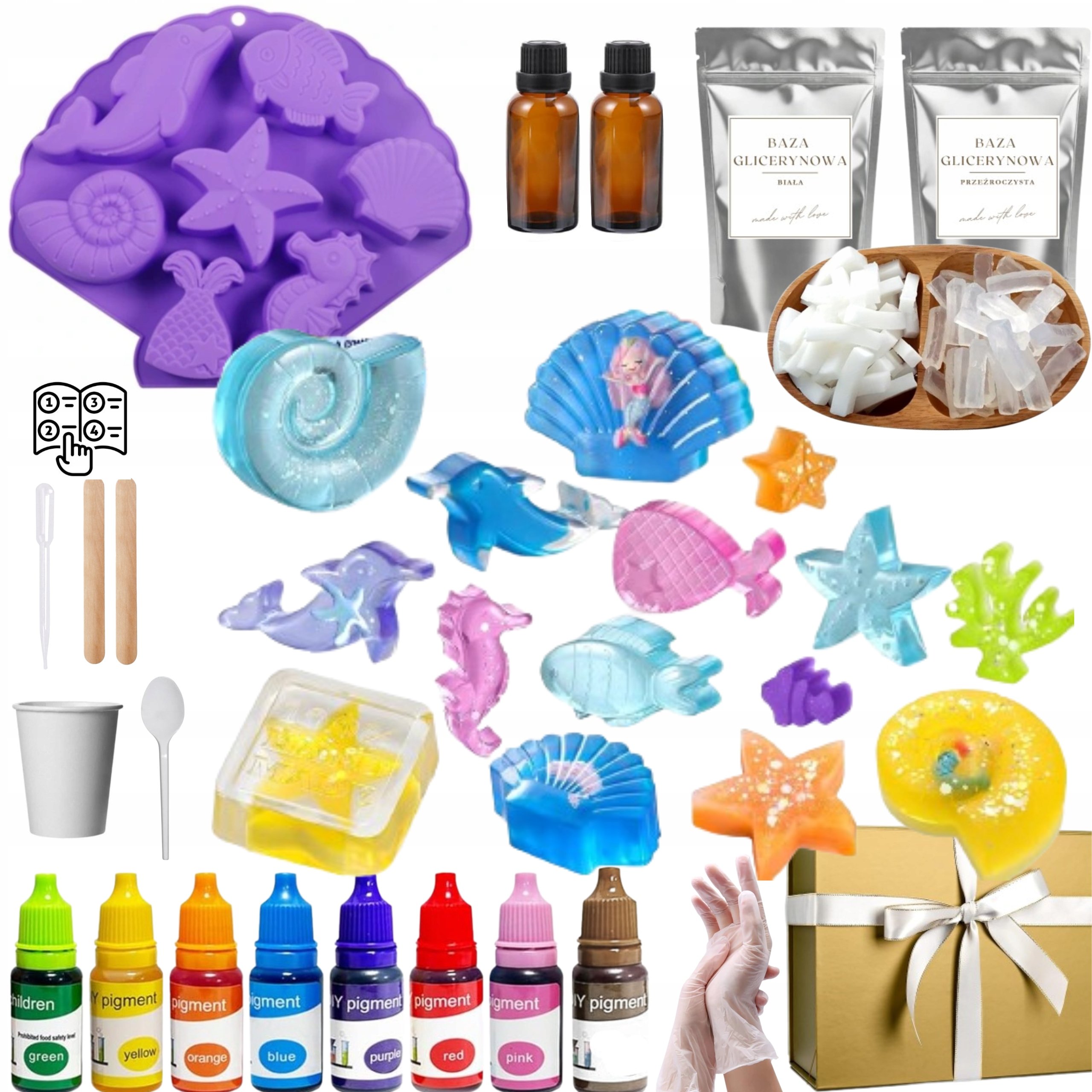 Duży Zestaw Do Robienia Mydeł Dla Dzieci Syrenka Muszelki Mydło