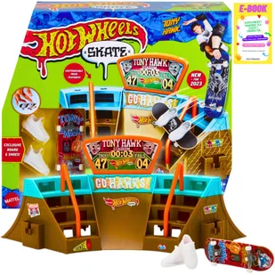 HOT WHEELS - STADION SKATEPARK DESKOROLKA FINGERBOARD Z BUTAMI PREZENT DLA DZIECKA + EBOOK - Zabawki konstrukcyjne - miniaturka - grafika 1