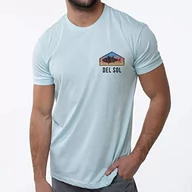 Koszulki męskie - Del Sol Del Sol Męski T-shirt Classic Crew Tee  Big Fish Ice Blue  zmienia kolor czarny w żywe kolory na słońcu  rozmiar XXL - miniaturka - grafika 1