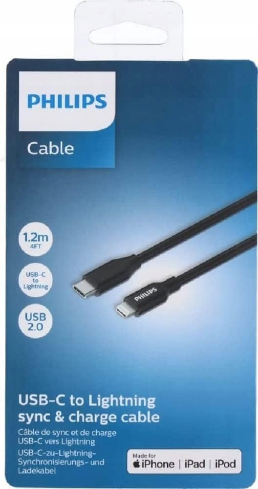 Philips Kabel USB-A - Lightning 2 m DLC3106V/03 iPhone Czarny