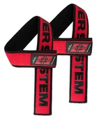 Pozostały sprzęt i akcesoria do ćwiczeń - Power System Paski Lifting Straps Duplex - Black/Red - miniaturka - grafika 1