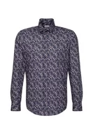 Koszule męskie - Seidensticker Męska koszula biznesowa - Shaped Fit - łatwa do prasowania - kołnierz Kent - długi rękaw - 100% bawełna, szary, 40 - miniaturka - grafika 1