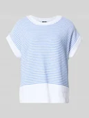 Swetry damskie - t-shirt z czystej bawełny w imitacja dzianiny model 'Kipe' - miniaturka - grafika 1