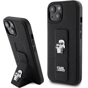Etui Karl Lagerfeld KLHCP15MGSAKCPK iPhone 15 Plus czarny/black hardcase Gripstand Saffiano Etui Karl&Choupette Pins - Etui i futerały do telefonów - miniaturka - grafika 1
