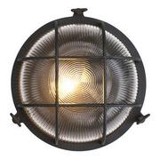 Lampy ogrodowe - Lampa elewacyjna z wymiennym źródłem 1xE27, wykonana ze szkła oraz aluminium, okrągła 250x260x110mm, IP54; LED-POL - miniaturka - grafika 1