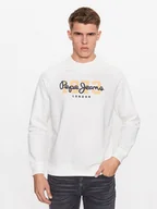Bluzy męskie - Pepe Jeans Bluza Meier PM582477 Biały Regular Fit - miniaturka - grafika 1