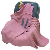 Otulacze - OTULACZ DO FOTELIKA NOSIDEŁKA MUŚLINOWY Z KAPTURKIEM KOCYK Kerstin - miniaturka - grafika 1