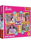 Puzzle - Puzzle 4w1 Wesoły świat Barbie TREFL - miniaturka - grafika 1