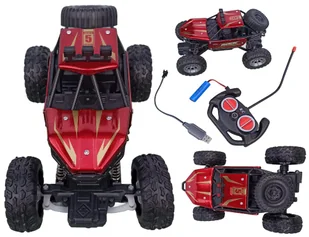 Autko Zdalnie Sterowane MONSTER TRUCK METAL RED dla Dzieci samochód RC auto Off-Road 1:18 - Zabawki zdalnie sterowane - miniaturka - grafika 1