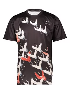 Koszulki sportowe męskie - Mizuno Koszulka sportowa "Crane" w kolorze czarnym ze wzorem - grafika 1