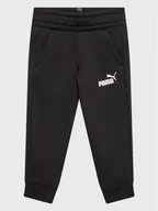 Odzież sportowa dziecięca - Puma Spodnie dresowe Essentials Logo 586973 Czarny Regular Fit - miniaturka - grafika 1